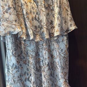 Chelsea & Violet Blue Floral Tiered Midi Skirt